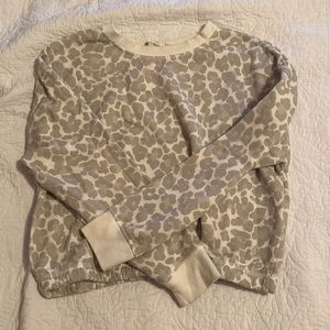 Gray and white cheetah sweater